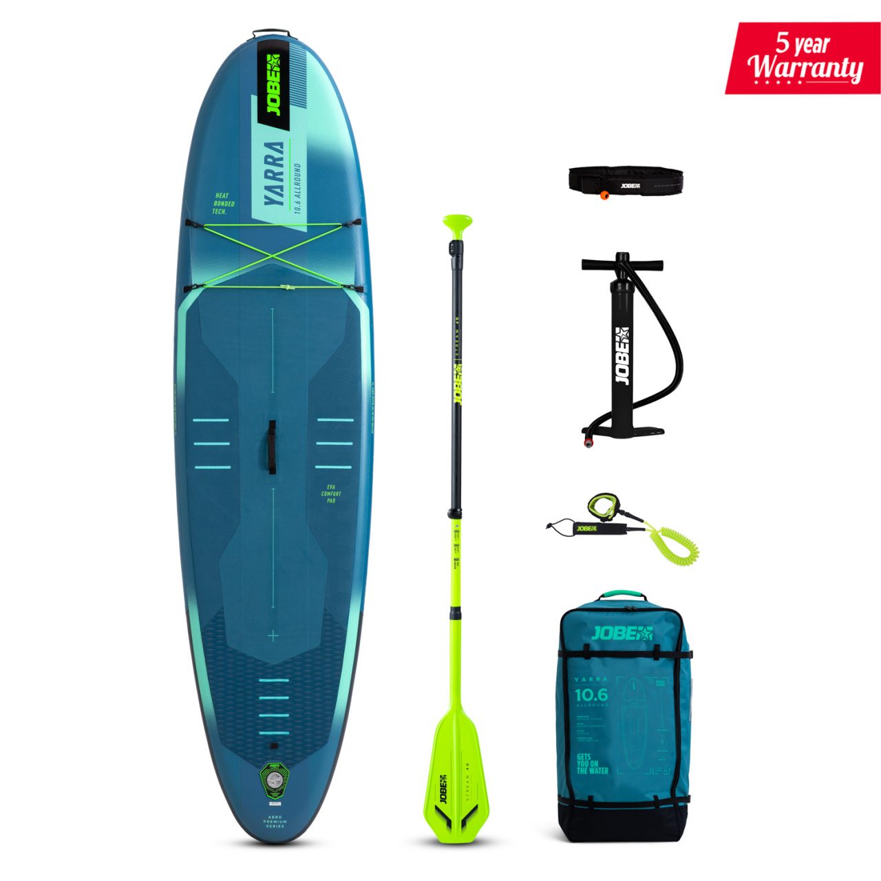 Jobe Aero Yarra SUP Board 10.6 Paket Stahl Blau
